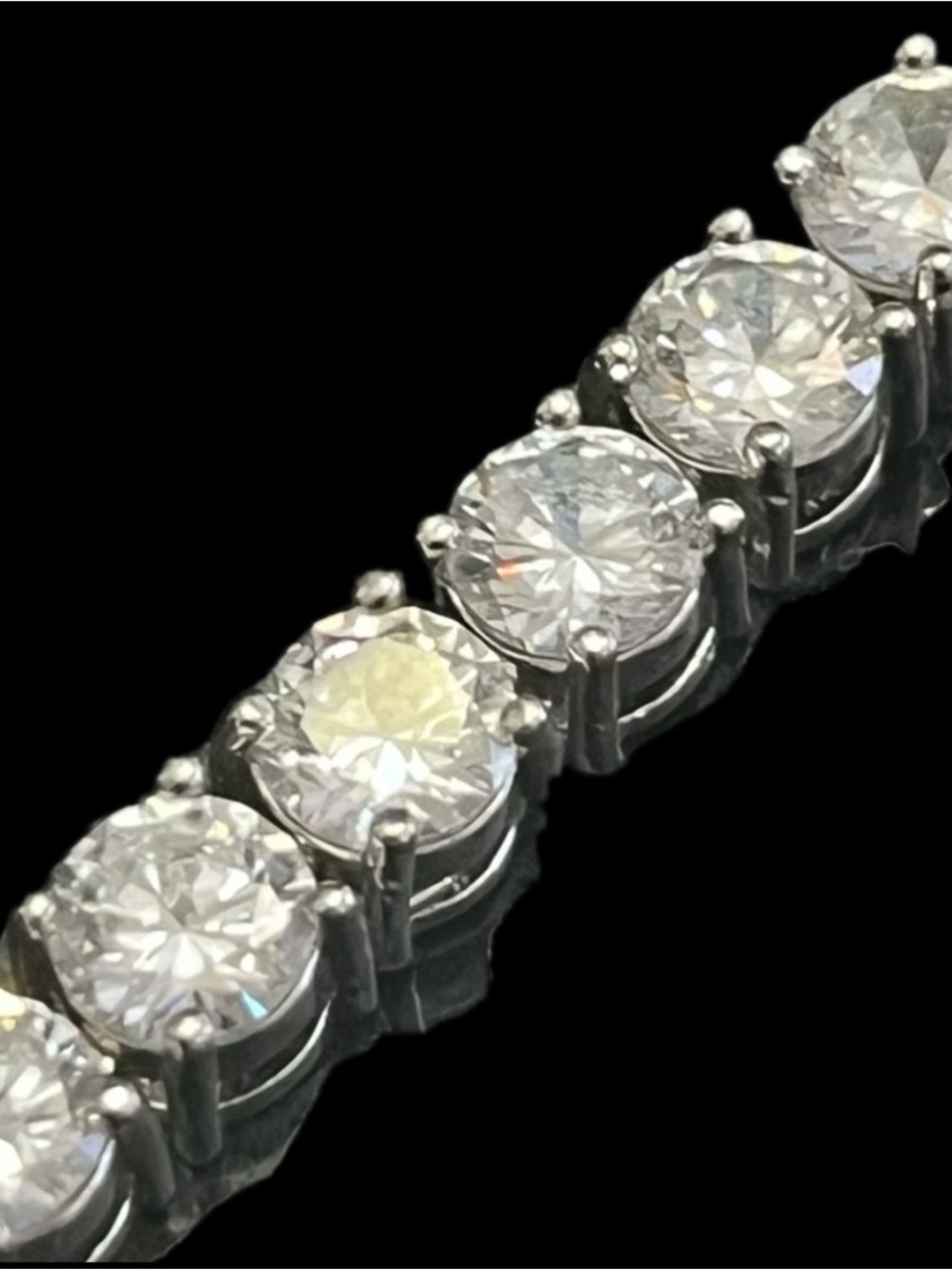 16ct 5mm Round Brilliant Cut Cz Ladies Tennis Line statement Bracelet silver
